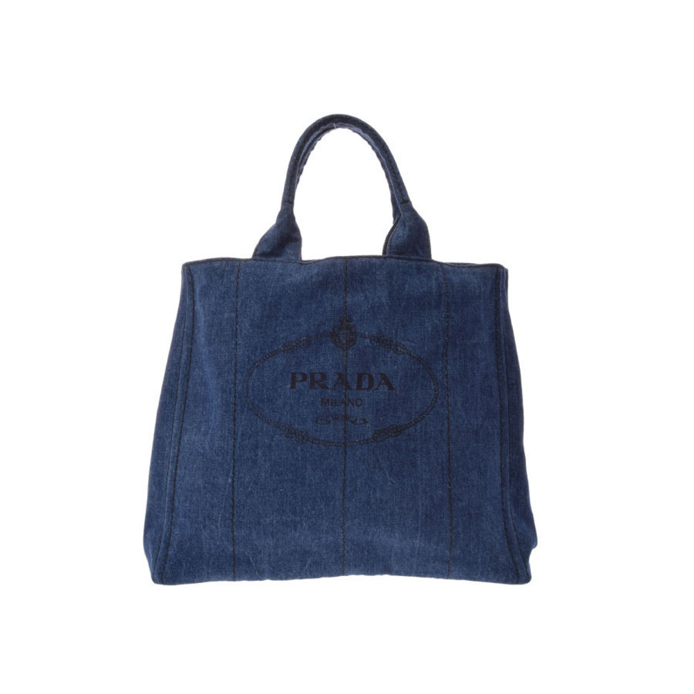 Prada Canapa Tote Bag Blue Denim